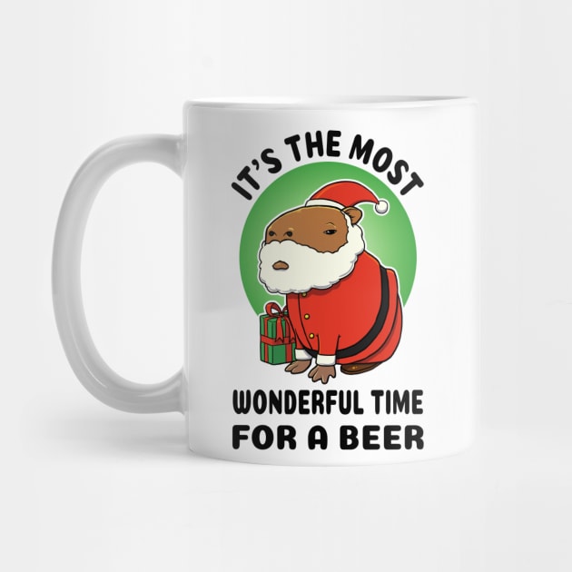 It's the most wonderful time for a beer Capybara Santa by capydays